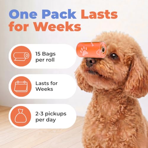 Poop Bags for Dogs (Orange / 150 Bags)