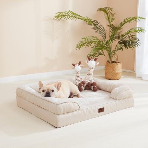 Orthopedic XXL Dog Bed (Beige / 48.0"l X 35.0"w X 8.0"th)