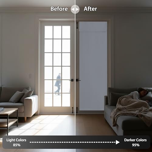 Blackout French Door Curtain (Greyish White / 26"W x 72"L (Pack of 1))