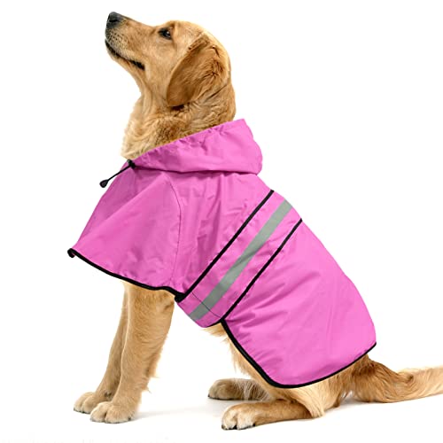 Reflective Dog Rain Coat (Pink / Large)