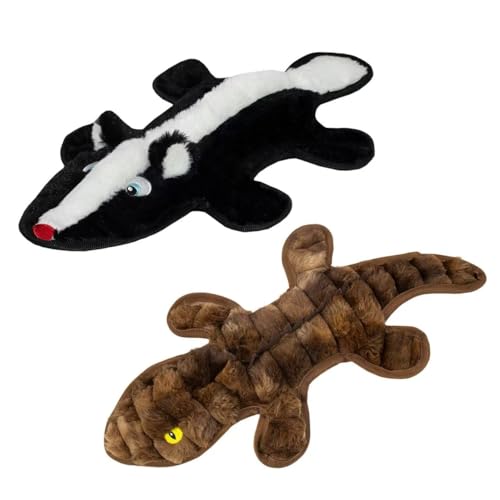 No Stuffing Dog Squeak Toys (Black, dark brown)