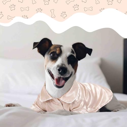 Dog Silk Pajamas Shirt Puppy Satin Pjs for Small Dog (M / Champagne)