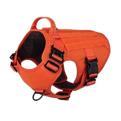 Tactical Dog Harness for Large Dogs (Large (Pack of 1) / Orange)