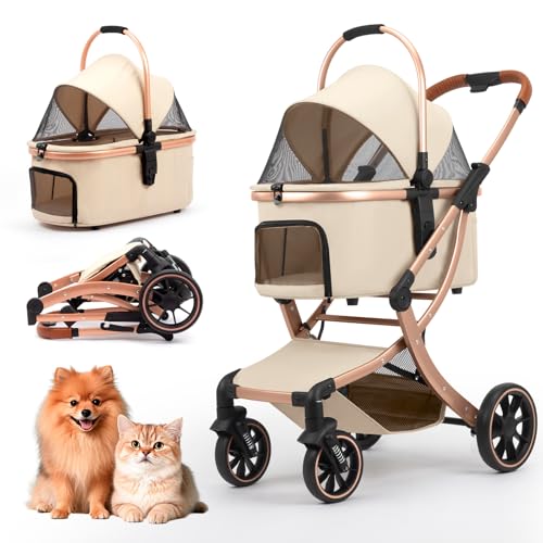 3 in 1 Pet Stroller for Small (Khaki)