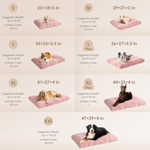 Washable XL Dog Beds Large Sized Dog (Pink / 41" x 27"x 4")