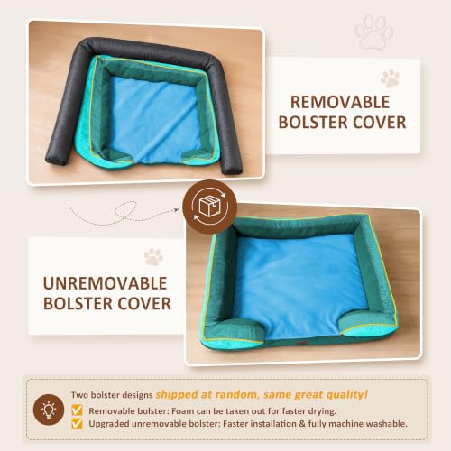 Orthopedic Dog Beds for Large Sized Dog with Bolster (36.0"L x 27.0"W x 8.0"Th / Seattle)