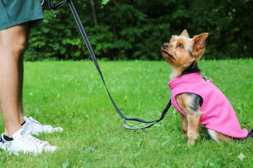 Dog Fleece Vest Sweater with Leash Ring (XS (2-4lbs) / Pink)