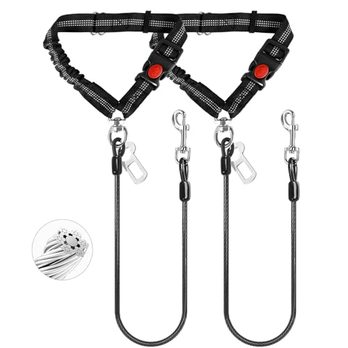 Dog Seat Belt for Car (2 Pack(Black))