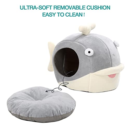 Cat Beds for Indoor Cats (Dolphin Gray / L)