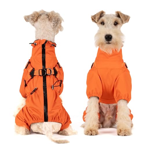 Waterproof Dog Raincoat (S Back Length 13" / Orange)