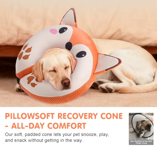 Dog Cone Collar Alternative After Surgery (Fox / L(Neck:16"-18"))