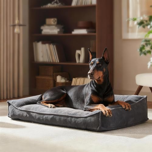 XXL Orthopedic Dog Beds Large Sized Dog (Grey / 48"L x 35"W x 10"Th)