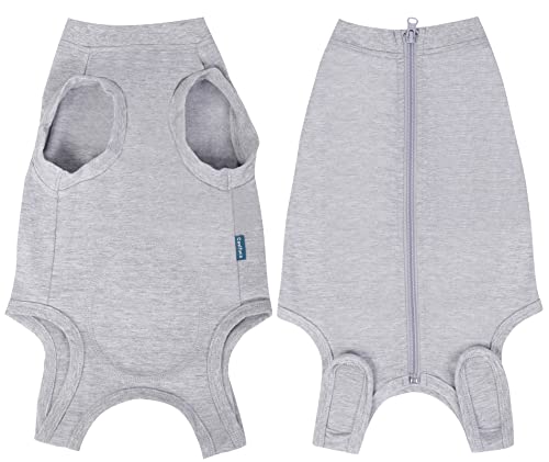 Dog Surgery Recovery Suit (2XL(Back 21- 23" Chest 26- 28" Weight 57- 80lb) / Grey)