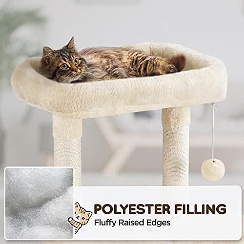 54in Cat Tree Tower for Large Cats (Beige / 54in)