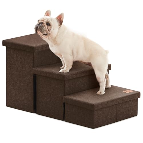 Dog Stairs for High Bed (Coffee / 29.5" X 17" X 17.7" H)