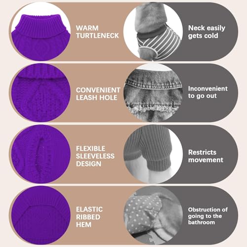 Dog Sweater for Large Dogs (Purple / Large)
