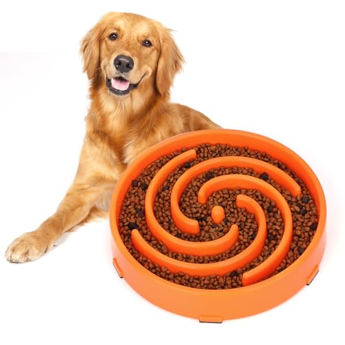 Slow Feeder Large Dog Bowl (Large / J-orange)