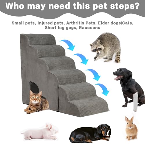 Pet Dog Stairs for Small Dogs for Beds 25 (Grey 28" H)