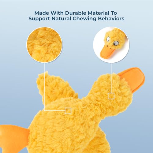 Squeaky Plush Dog Toy (Ducky Doodle (Yellow) / Small)