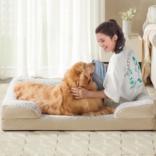 Orthopedic XXL Dog Bed (Beige / 48"L x 35"W x 7.5"TH)