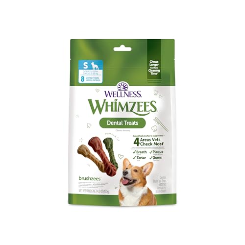 Wellness WHIMZEES Brushzees Natural Dog Dental Treat (8 Count (Pack of 1))