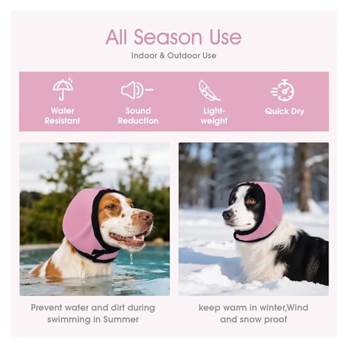 Dog Calming Hoodie Waterproof (Pink / Medium(Head Circle:14"-19",Weight:39-66 lb))