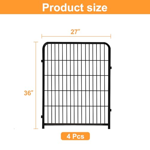 Garden Fencing 36 Inch High (36''(H)-4panels-8.9ft(L) no gate)