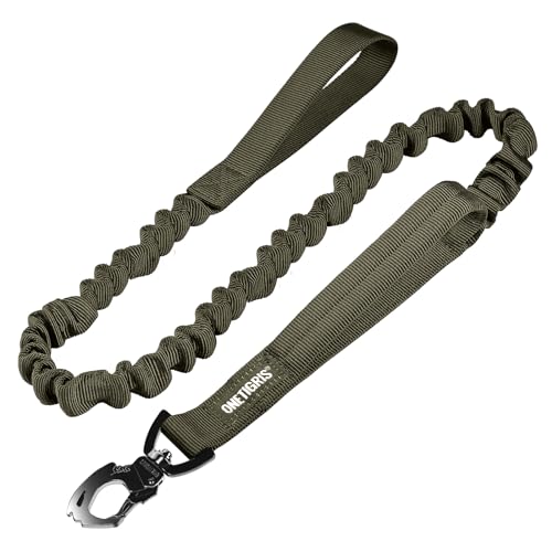 Tactical Bungee Leash with 2 Handles Quick Release (Green / 85cm-118cm/33.5in-46.5in)
