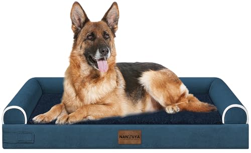 Orthopedic Dog Bed for Jumbo Dogs (Navy Blue / 48.0"L x 33.0"W x 6.5"Th)