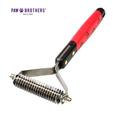 Paw Brothers 20 Blade Medium Double WideDematting Undercoat Rake for Dogs and Cats (20 Blade Medium)
