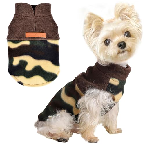 XXS Dog Sweaters for Small Dogs Girl Dog Clothes for Small Dogs Boy Girl Winter Stretch Sweatshirt Warm Puppy Sweater for Chihuahua Teacup Yorkie Pet Outfit Clothing Apparel (Camouflage / XX-Small (Chest 11in ))