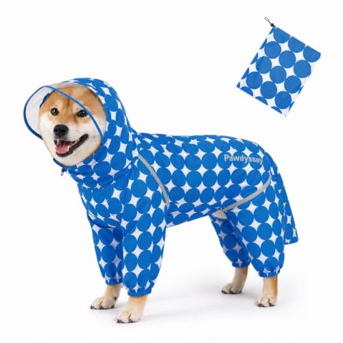 Polka Dot Dog Raincoat (Royal Blue / Medium)