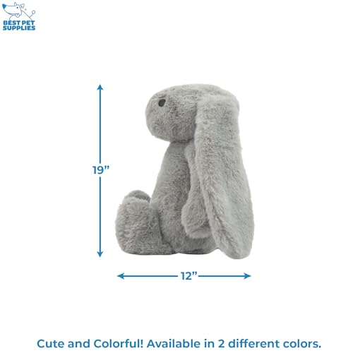 Bunny Buddy Squeaky Plush Dog Toy (Bunny (Beige, Gray) / Large)