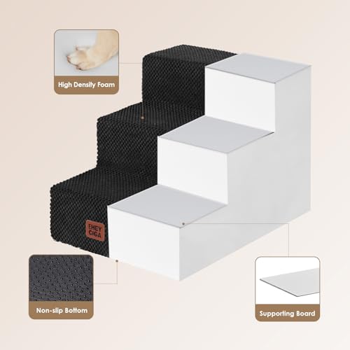 Dog Stairs for Small Dogs 13.5" H (Black / Standard 15" x 18" x 13.5")