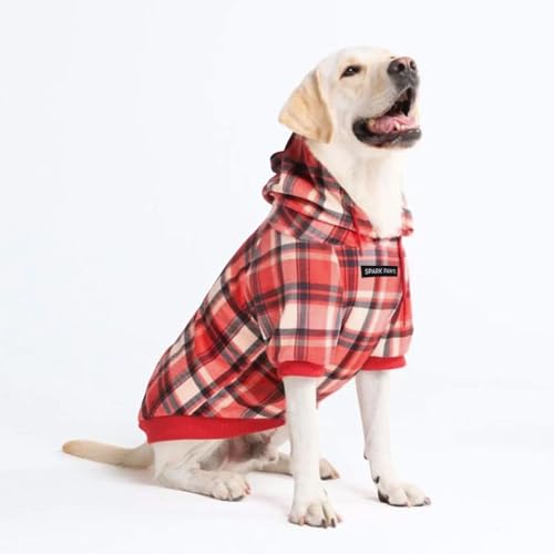 Dog Hoodie Buttery (Red Plaid / 3XL)