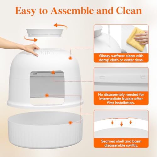 Hidden Plant Cat Litter Box with Plastic Scoop (White)