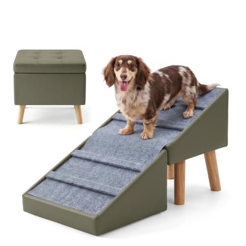 15.7" H Dog Ramp for Couch (Olive Green)