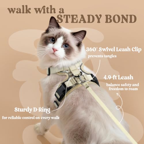 Cat Harness and Leash Set (S / Foamy Coffee)
