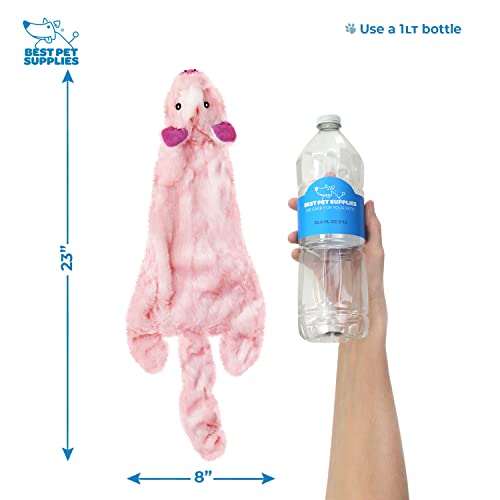 2-in-1 Stuffless Squeaky Dog Toy - Pack of 4, Large (Various Style-Color / Large)
