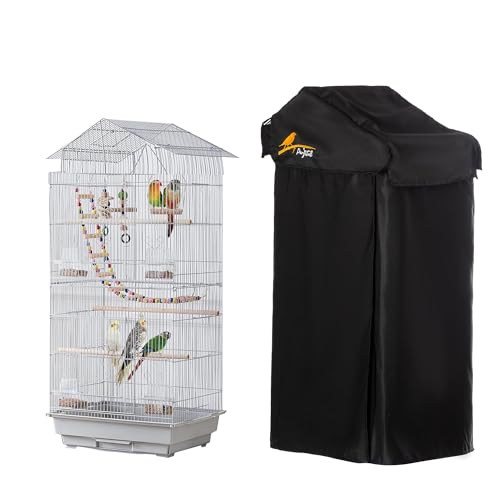 Small Black Good Night Blackout Bird Cage Cover (18"L x 14"W x 40"H)