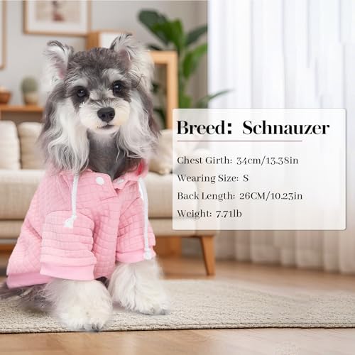 1 Pack Dog Hoodie Sweaters for Small Medium Dogs Warm Dog Clothes for Large Dogs Soft Waffle (Pink / XXS (Back: 8",Chest: 11",2.5-5lbs))
