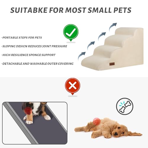 Dog Steps for Bed or Couch (Beige / Standard 4-Step 17.4"H)