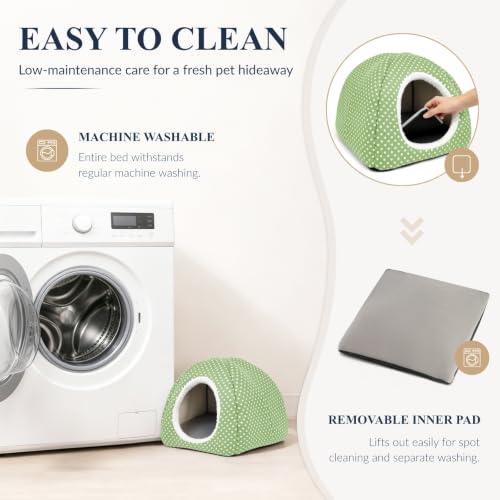 Rabbit Hideout Large Bunny Bed Washable Rabbit House (Green)