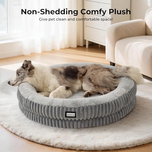 Donut Dog Bed (36.0"L x 36.0"W x 7.5"Th / Grey)