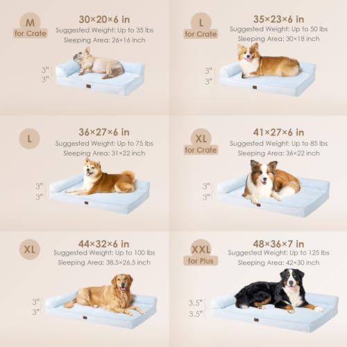 Memory Foam Dog Bed (Washblue / 44.0"L x 32.0"W x 6.5"Th)