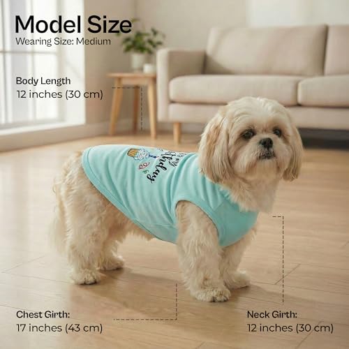 Dog Shirt 100% Cotton Shirts for Medium Dogs (M)