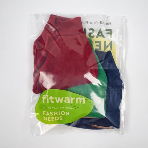 3 Pack Classic Fleece Dog Sweater (Medium / Red Green Navy Blue)
