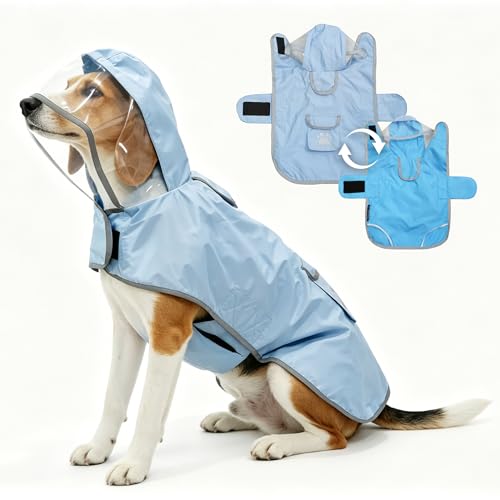 Reversible Dog Raincoat (Blue / X-Large)