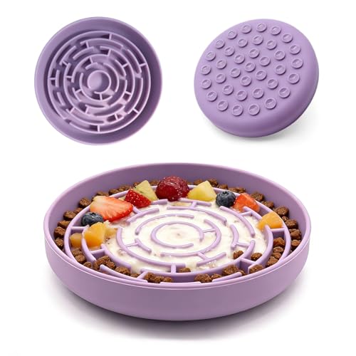 Silicone Slow Feeder Bowl with 37 Non (Purple)