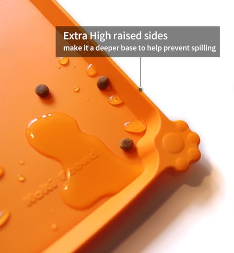 Silicone Non Slip Pet Feeding Mats (19" x 12" / Orange)